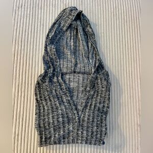 American Eagle Outfitters Charcoal pullover Snap Long Sleeve Henley Hoodie